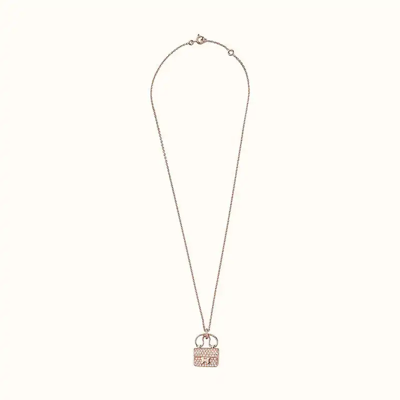 Cheap Hermes Constance Amulette Pendant Necklace In Rose Gold