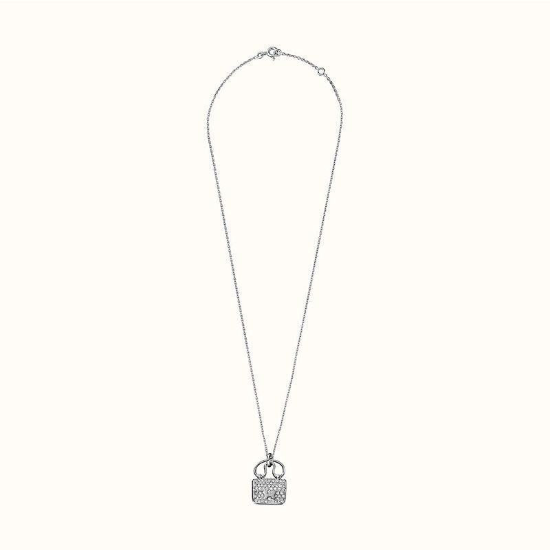 Hermes Constance Amulette Pendant Necklace In Silver