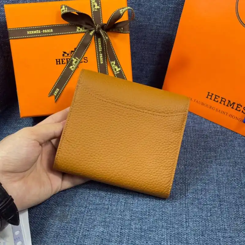 Affordable Hermes Constance Compact Wallet Togo Leather Palladium Hardware In Brown