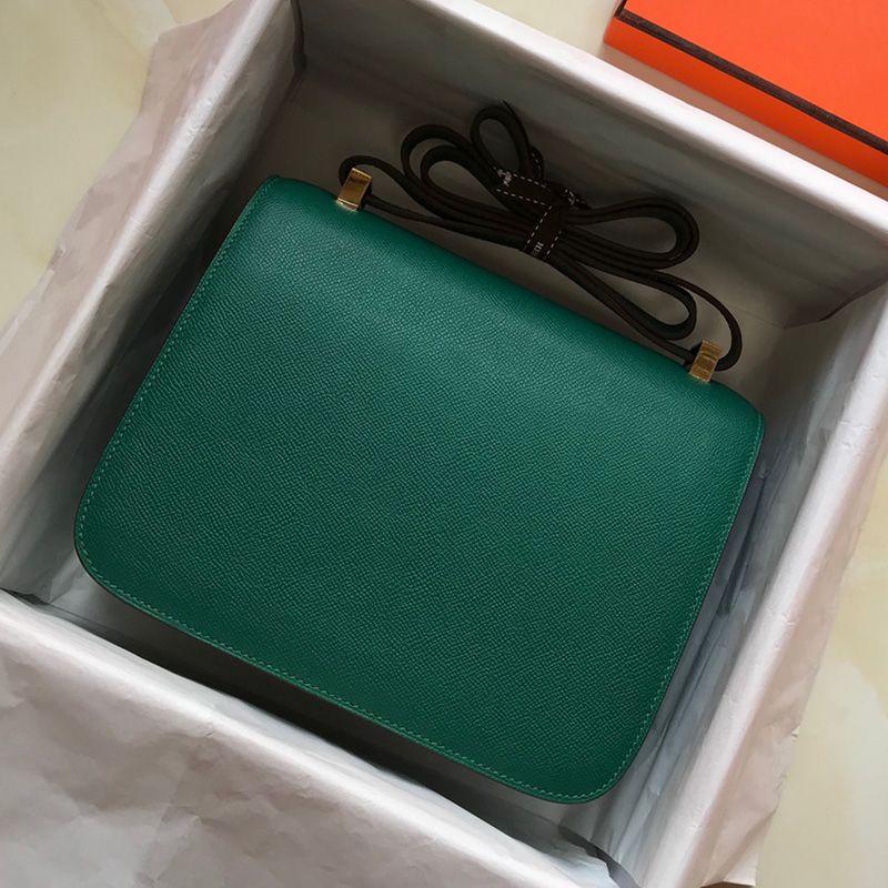 Hermes Constance Bag Epsom Leather Gold Hardware In Green