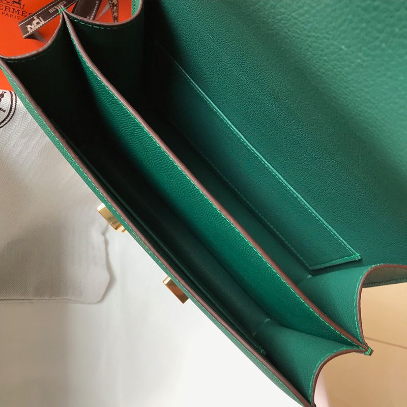 Hermes Constance Bag Epsom Leather Gold Hardware In Green