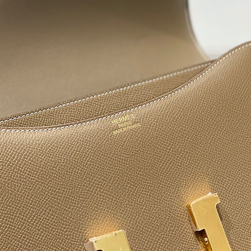 Hermes Constance Bag Epsom Leather Gold Hardware In Khaki