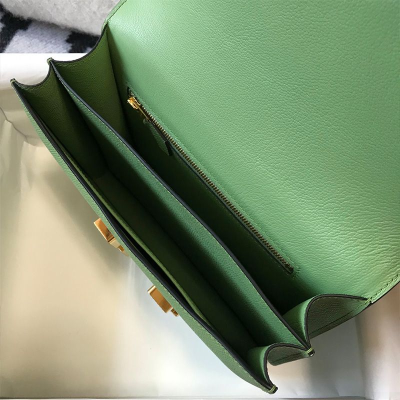 Hermes Constance Bag Epsom Leather Gold Hardware In Mint Green