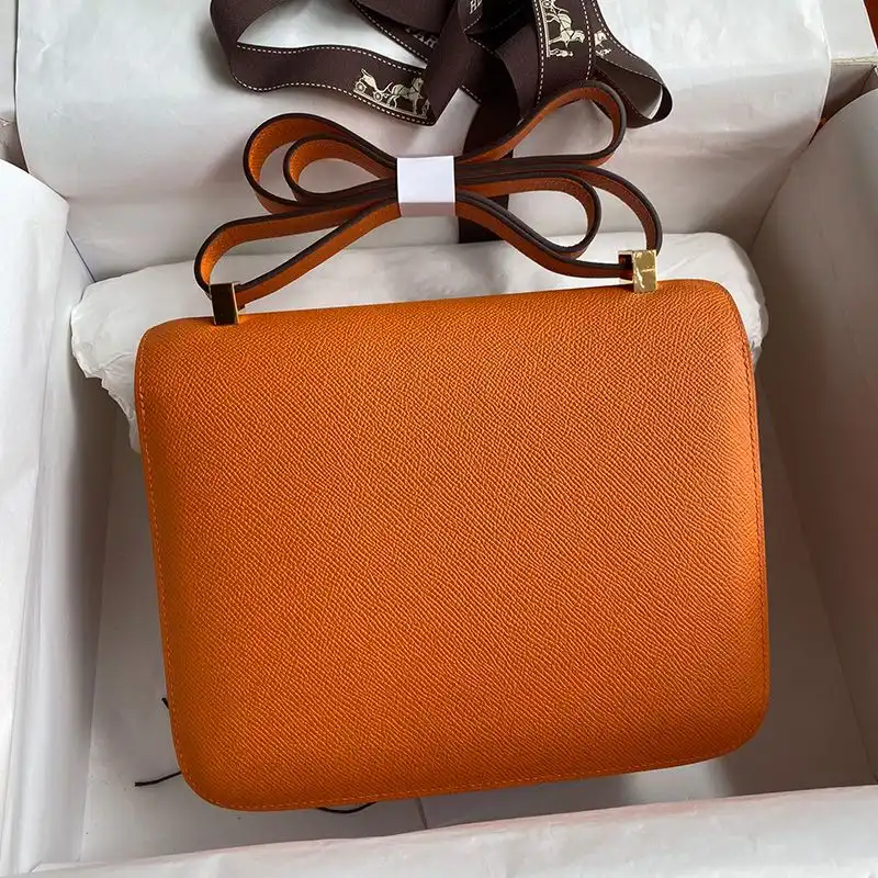 Cheap Hermes Constance Bag Epsom Leather Gold Hardware In Orange