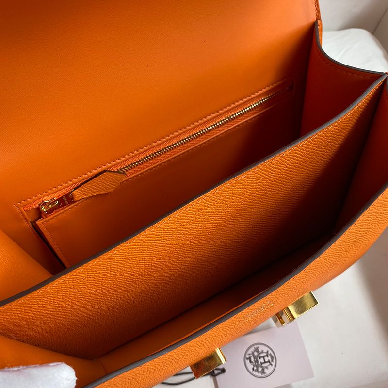 Hermes Constance Bag Epsom Leather Gold Hardware In Orange