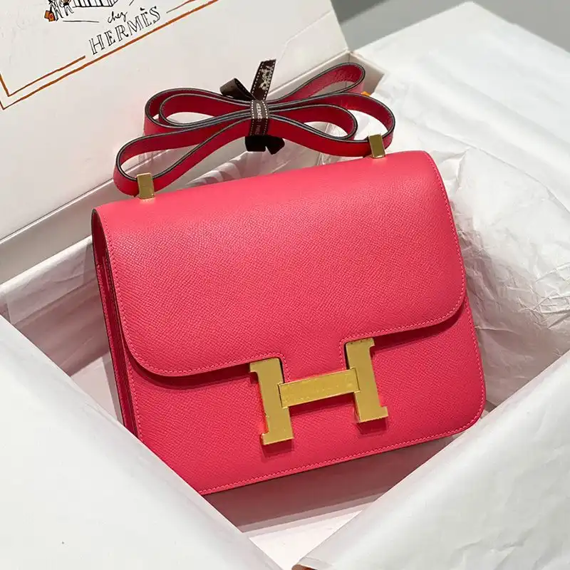 Hermes Constance Bag Epsom Leather Gold Hardware In Rose