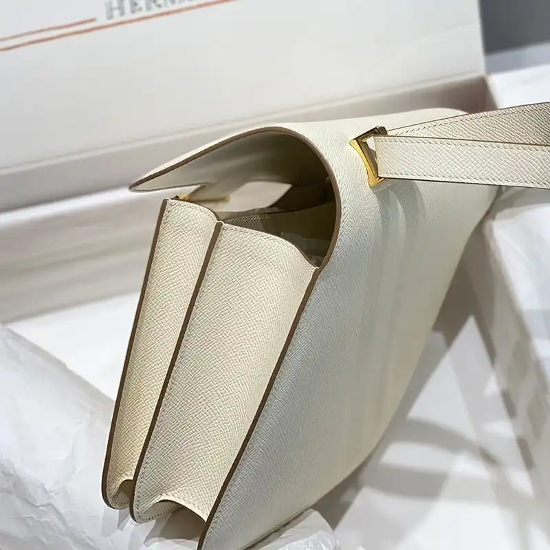 Affordable Hermes Constance Bag Epsom Leather Gold Hardware In White