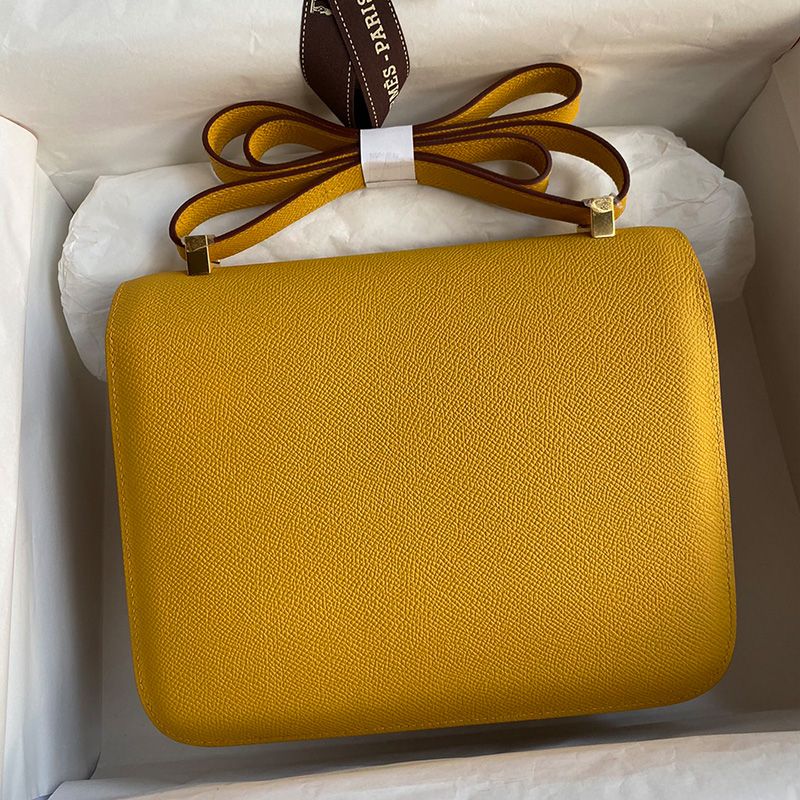 Hermes Constance Bag Epsom Leather Gold Hardware In Yellow