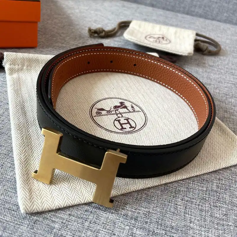 Hermes Constance H 25 Reversible Belt Leather In Black Brown