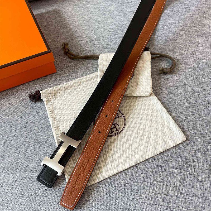 Hermes Constance H 25 Reversible Belt Leather In Black Brown