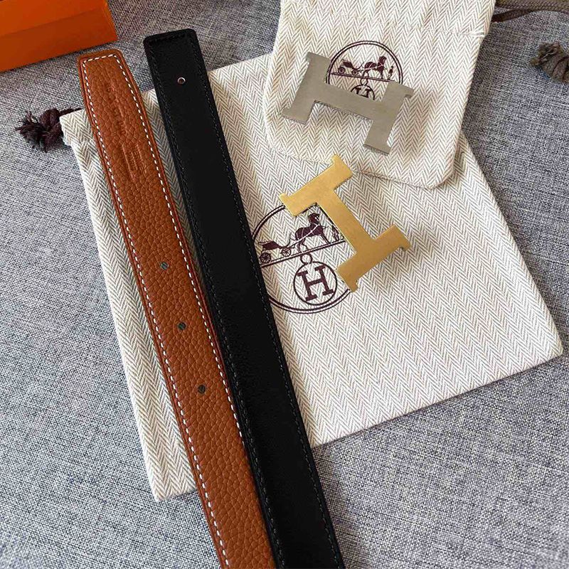 Hermes Constance H 25 Reversible Belt Leather In Black Brown