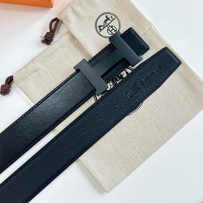 Hermes Constance H 38 Reversible Belt Leather In Black