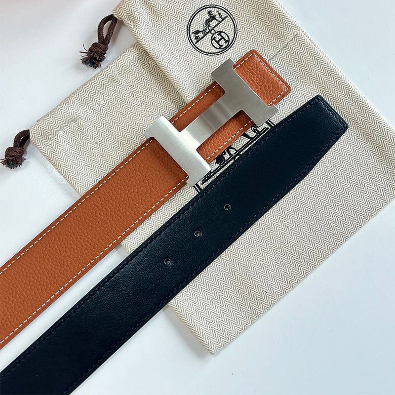 Hermes Constance H 38 Reversible Belt Leather In Brown Black