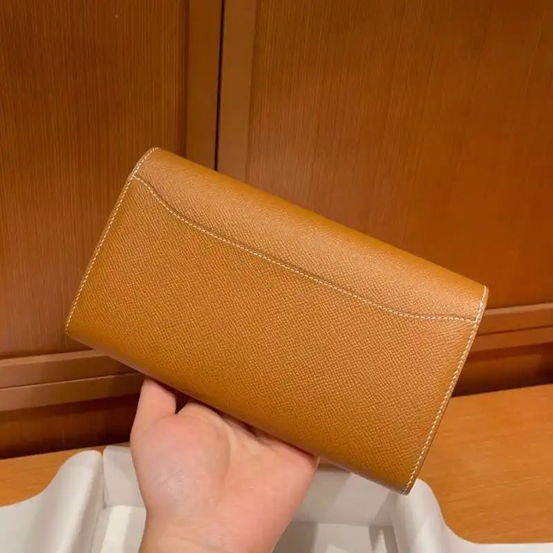 Affordable Hermes Constance Long Wallet Epsom Leather Palladium Hardware In Brown