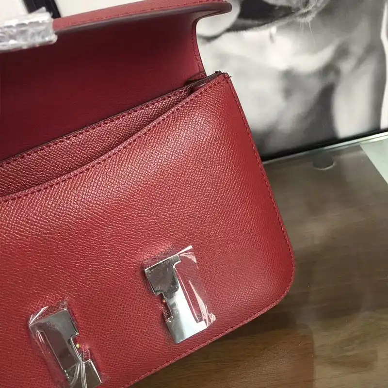 Cheap Hermes Constance Bag Epsom Leather Palladium Hardware In Burgundy