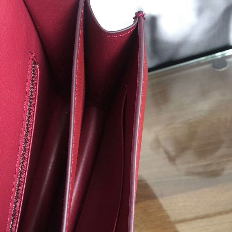 Hermes Constance Bag Epsom Leather Palladium Hardware In Burgundy