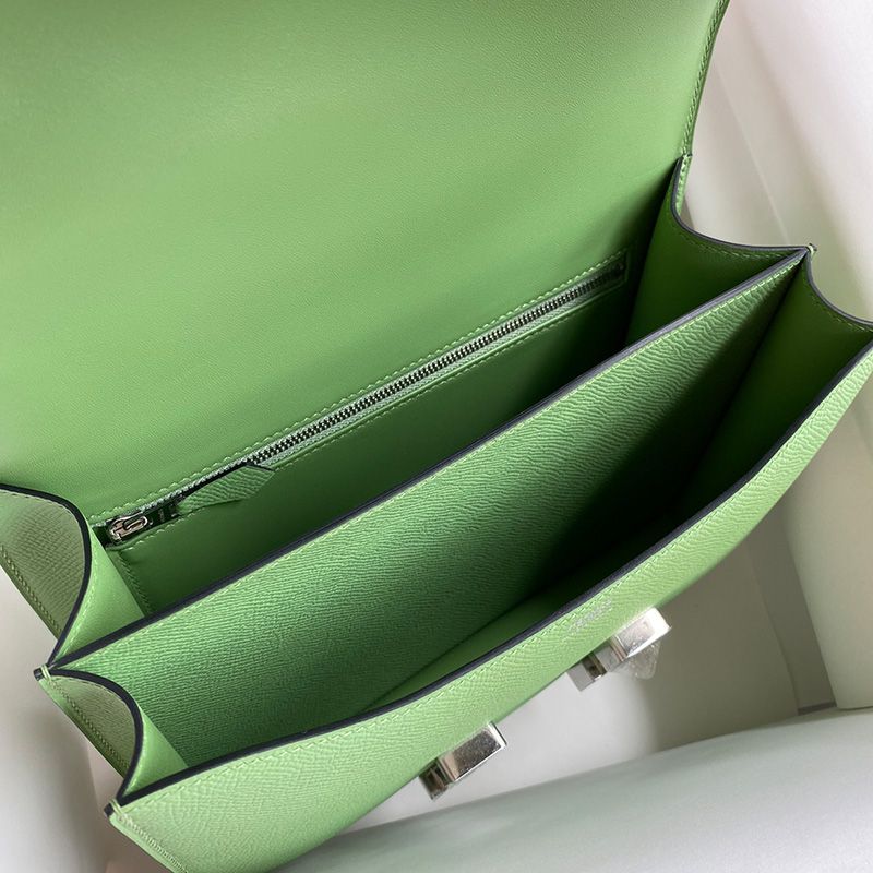 Hermes Constance Bag Epsom Leather Palladium Hardware In Green