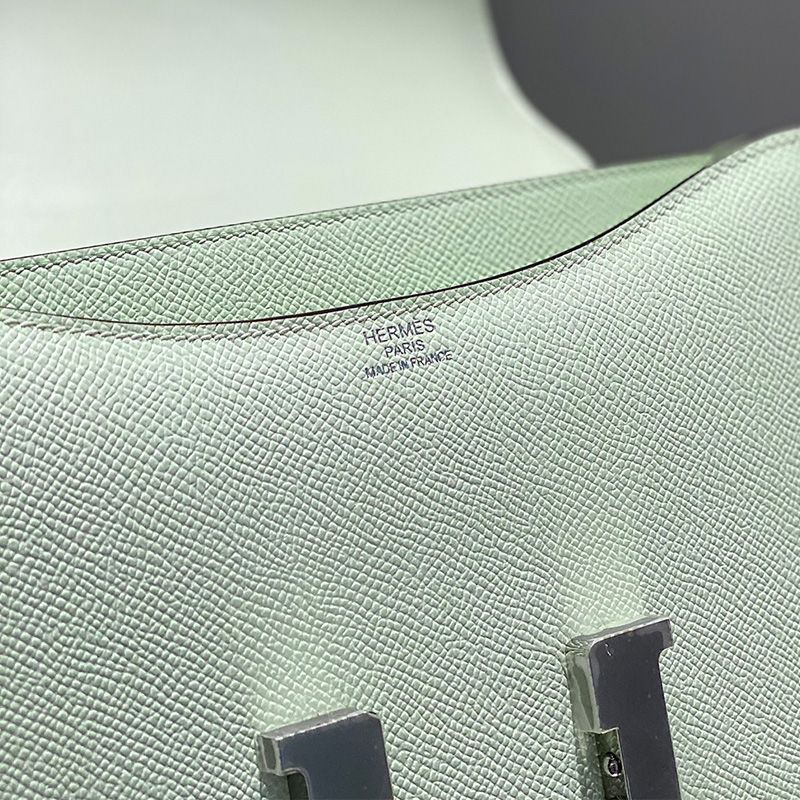 Hermes Constance Bag Epsom Leather Palladium Hardware In Mint Green