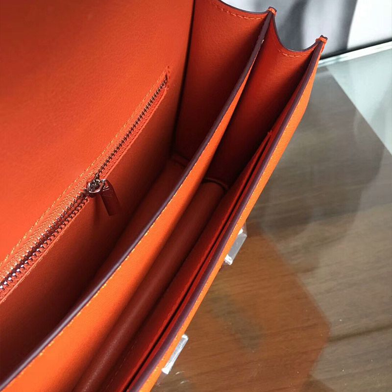 Hermes Constance Bag Epsom Leather Palladium Hardware In Orange