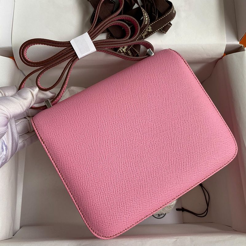 Hermes Constance Bag Epsom Leather Palladium Hardware In Pink