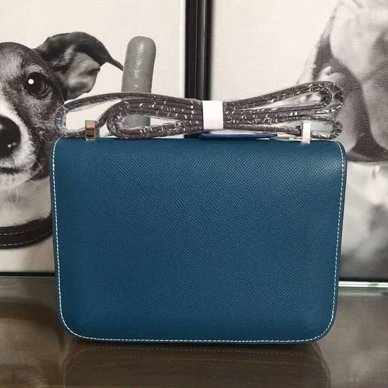 Hermes Constance Bag Epsom Leather Palladium Hardware In Teal