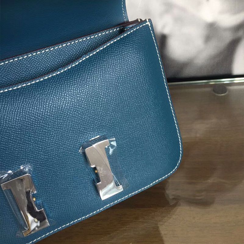 Hermes Constance Bag Epsom Leather Palladium Hardware In Teal