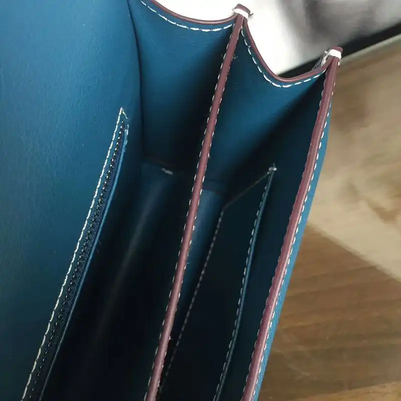 Affordable Hermes Constance Bag Epsom Leather Palladium Hardware In Teal