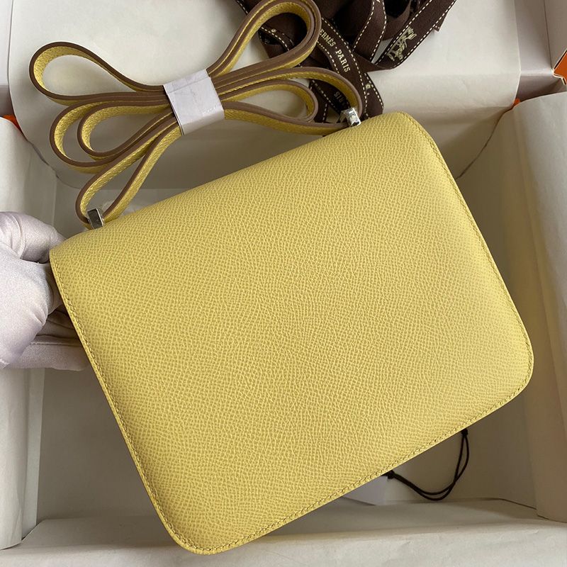 Hermes Constance Bag Epsom Leather Palladium Hardware In Yellow