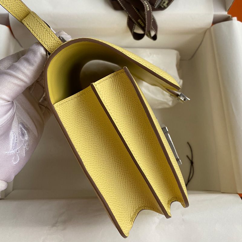 Hermes Constance Bag Epsom Leather Palladium Hardware In Yellow