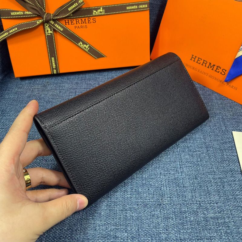 Hermes Constance Wallet Epsom Leather Gold Hardware In Black