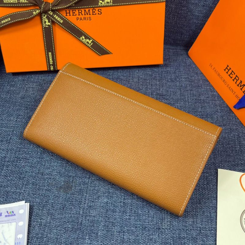 Hermes Constance Wallet Epsom Leather Gold Hardware In Brown