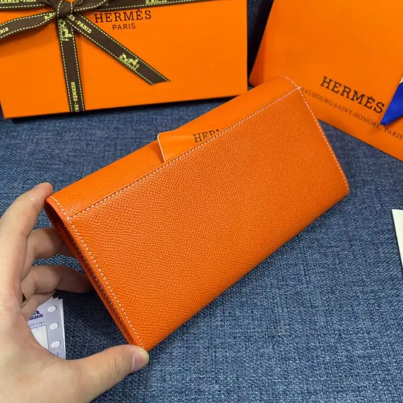 Affordable Hermes Constance Wallet Epsom Leather Gold Hardware In Orange