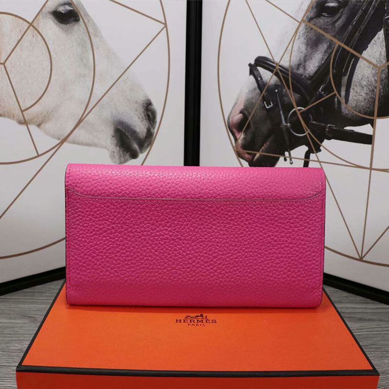 Hermes Constance Wallet Epsom Leather Palladium Hardware In Rose