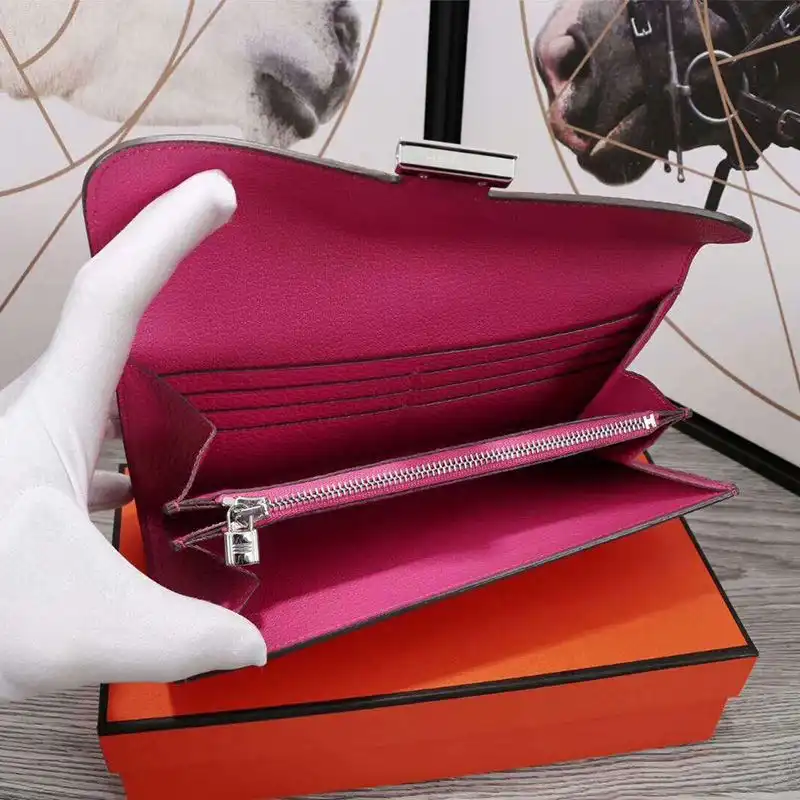 Cheap Hermes Constance Wallet Epsom Leather Palladium Hardware In Rose