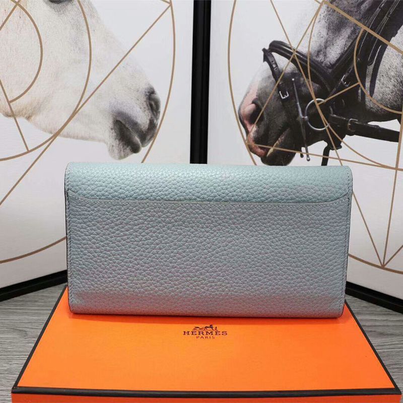 Hermes Constance Wallet Epsom Leather Palladium Hardware In Sky Blue