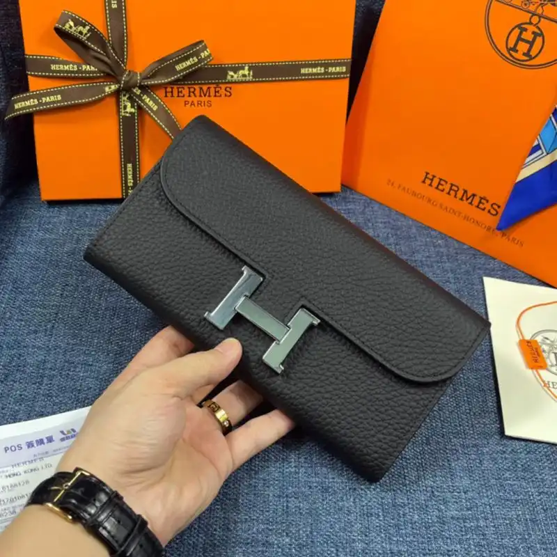 Cheap Hermes Constance Wallet Togo Leather Palladium Hardware In Black