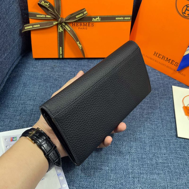 Hermes Constance Wallet Togo Leather Palladium Hardware In Black