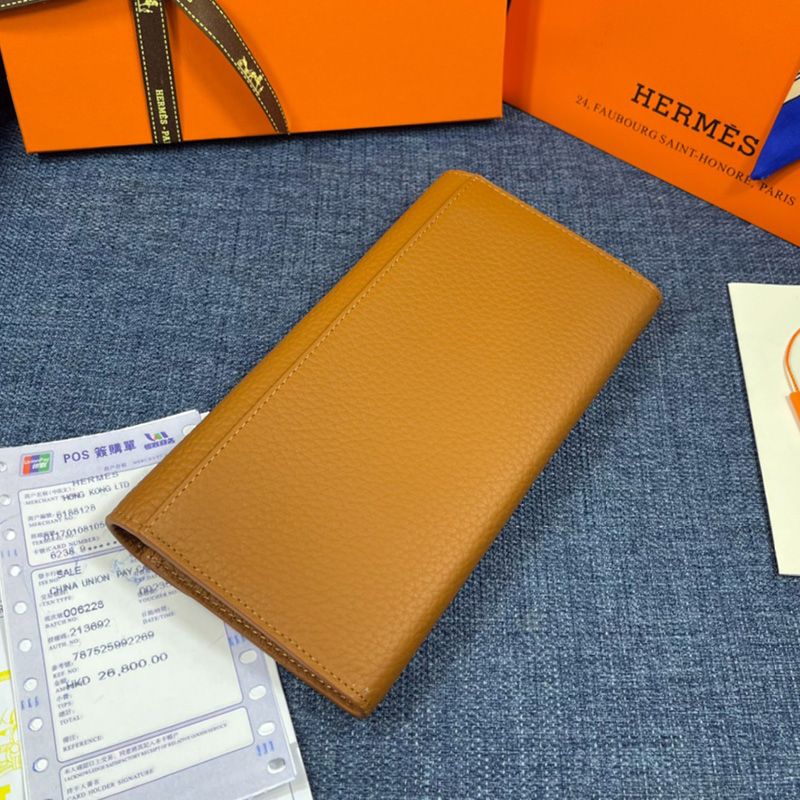 Hermes Constance Wallet Togo Leather Palladium Hardware In Brown