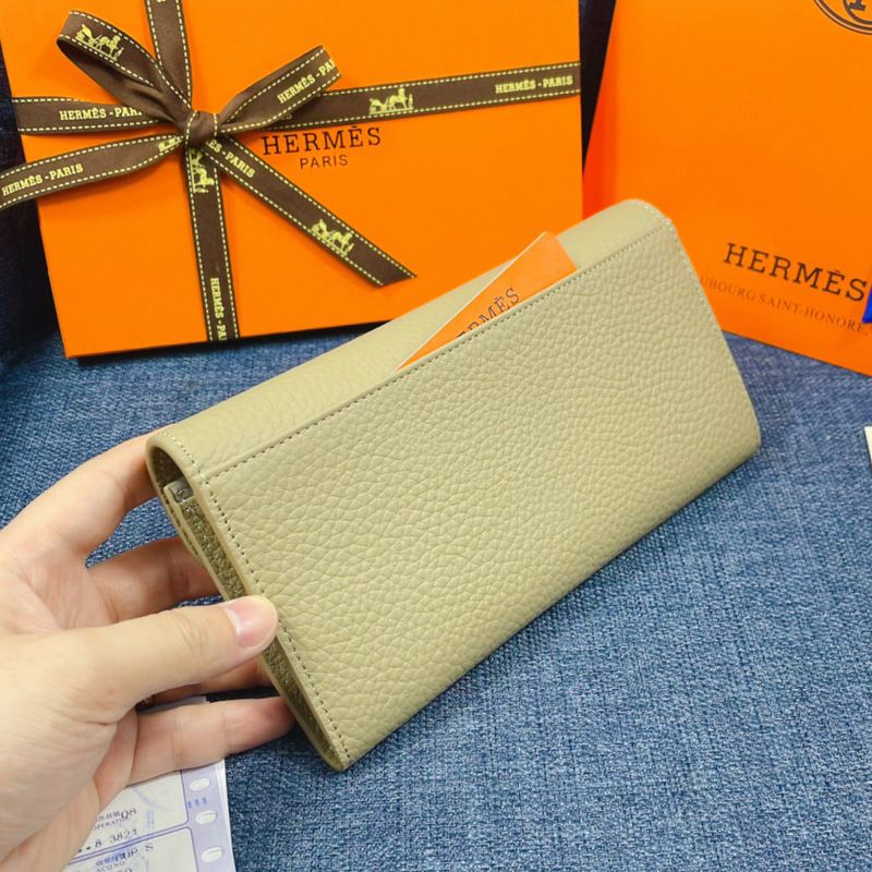 Hermes Constance Wallet Togo Leather Palladium Hardware In Grey