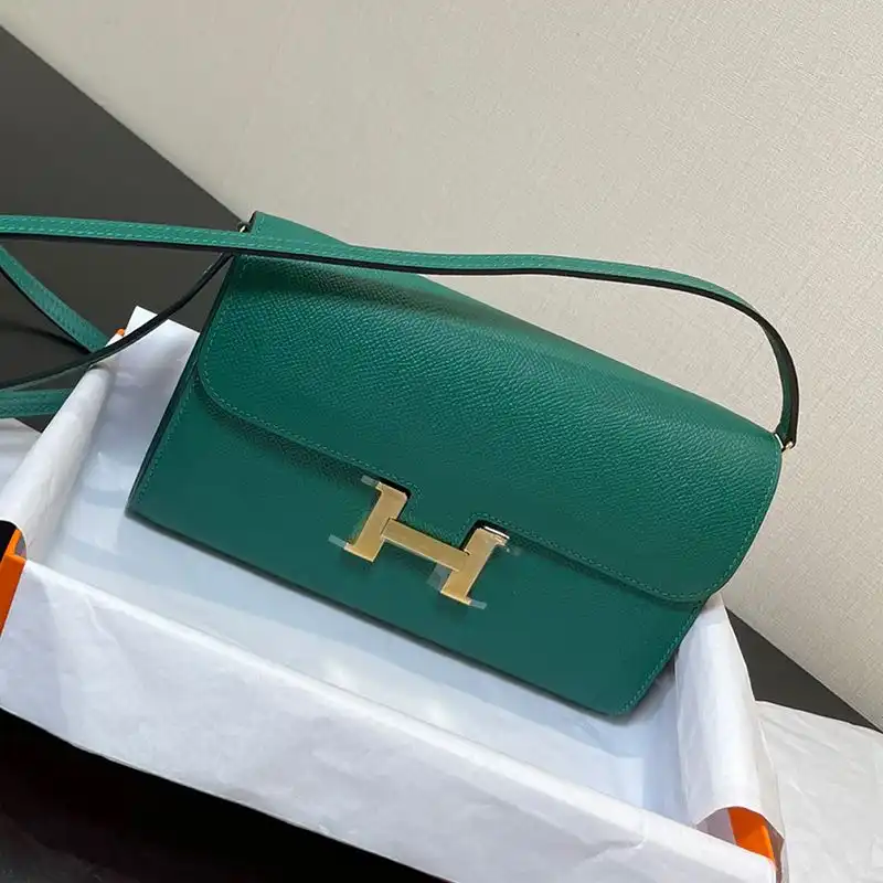 Affordable Hermes Constance To Go Wallet Epsom Leather Gold Hardware In Green