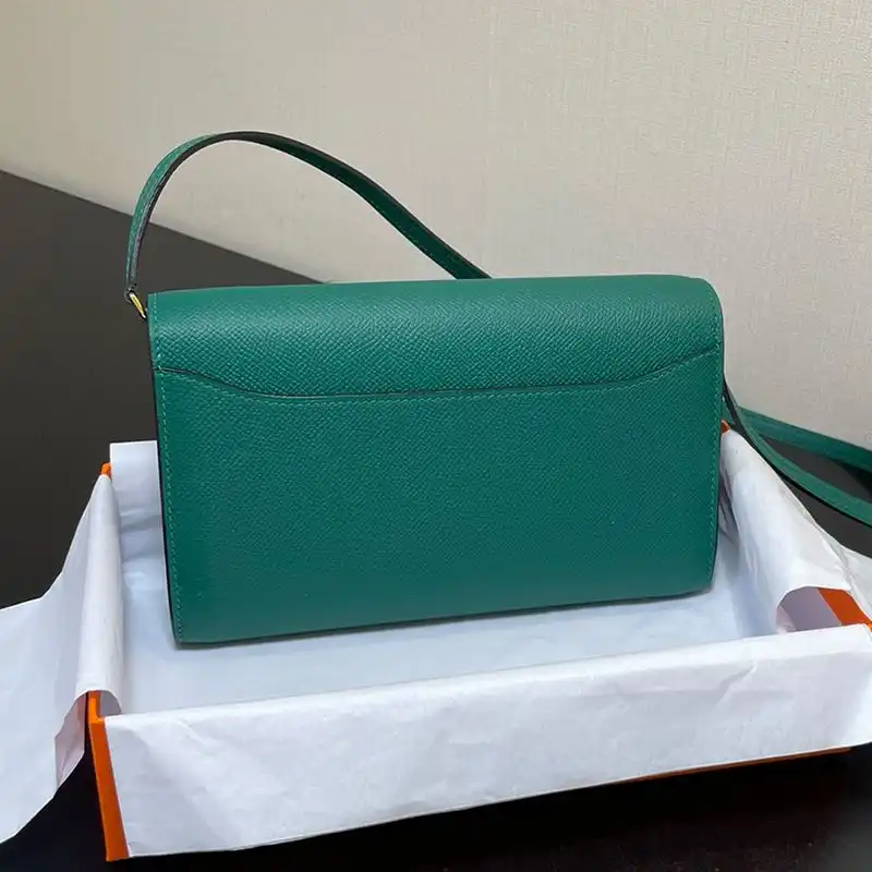 Affordable Hermes Constance To Go Wallet Epsom Leather Gold Hardware In Green