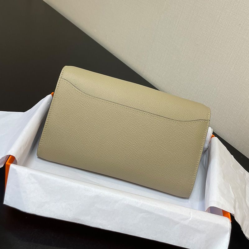 Hermes Constance To Go Wallet Epsom Leather Gold Hardware In Grey