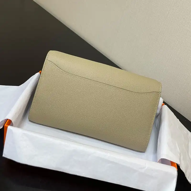 Affordable Hermes Constance To Go Wallet Epsom Leather Gold Hardware In Grey