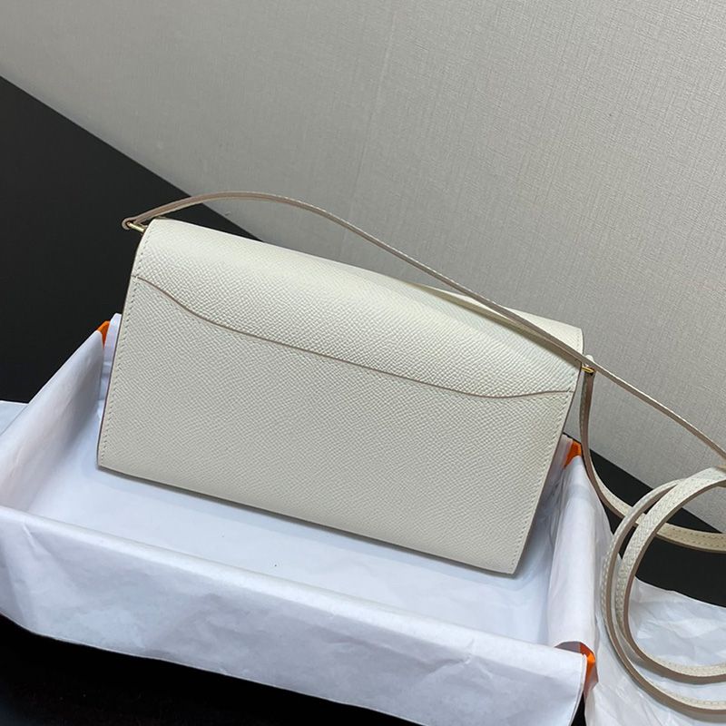 Hermes Constance To Go Wallet Epsom Leather Gold Hardware In White