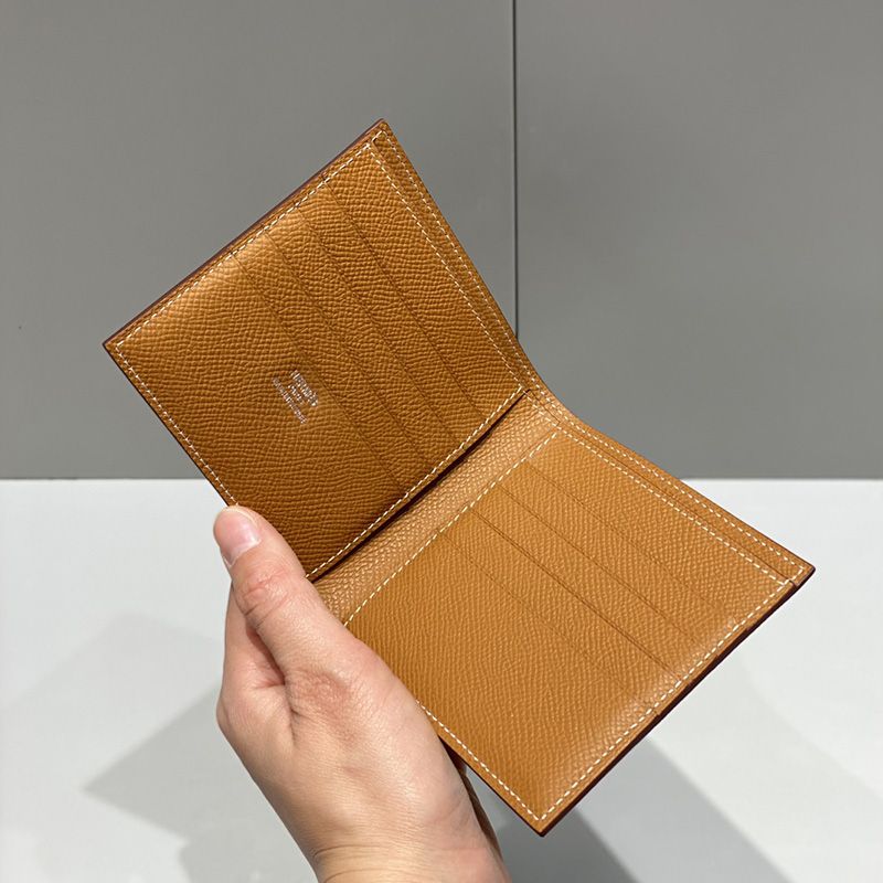 Hermes Copernic Compact Wallet Epsom Calfskin In Brown