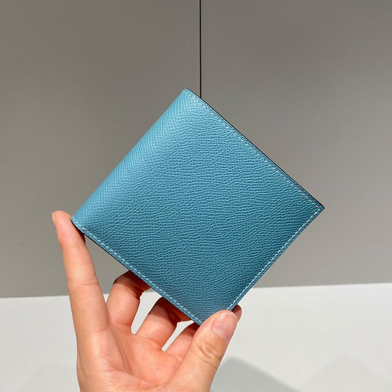 Hermes Copernic Compact Wallet Epsom Calfskin In Teal