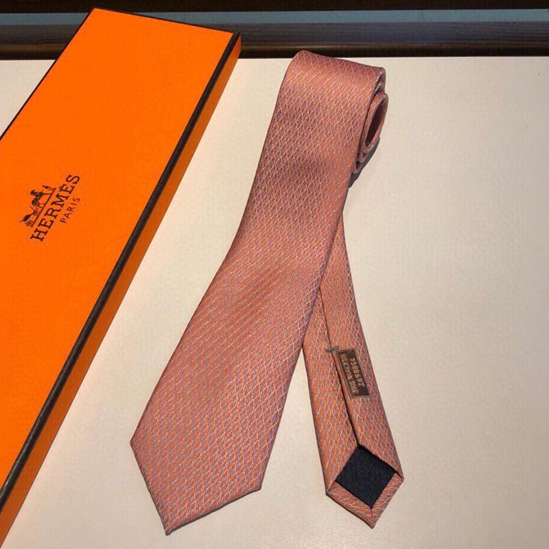 Hermes Crosslines Silk Tie In Orange