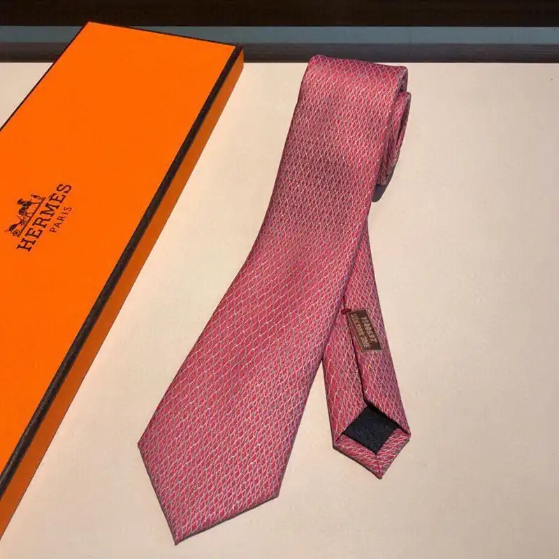 Affordable Hermes Crosslines Silk Tie In Pink