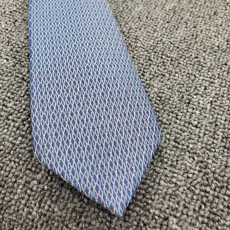 Hermes Crosslines Silk Tie In Sky Blue