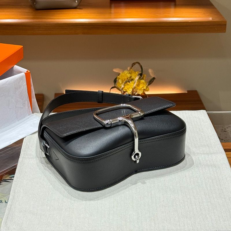 Hermes Della Cavalleria Bag Epsom Leather Palladium Hardware In Black